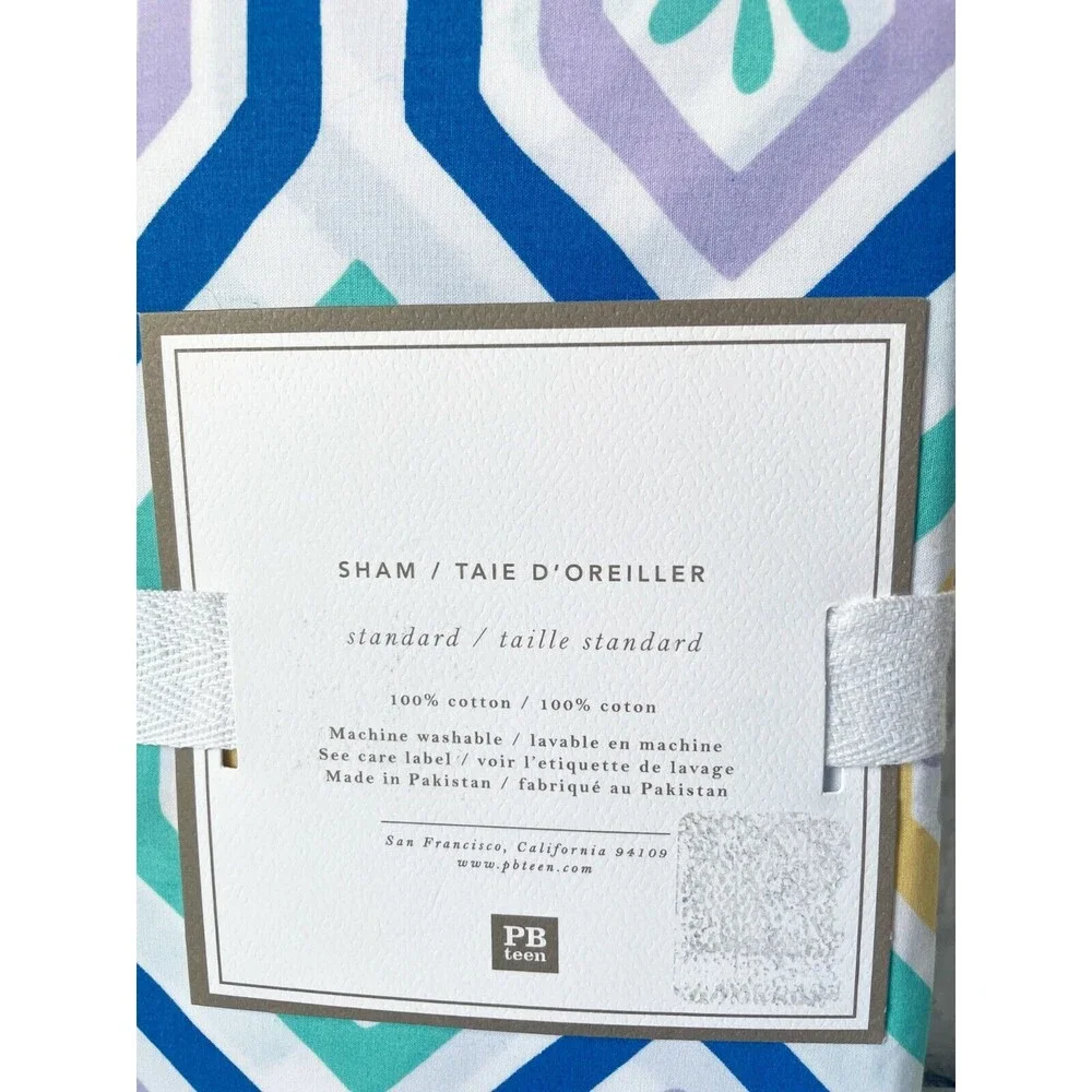Pottery Barn Teen Diamond Daisy Cotton Pillow Sham - Standard Size NEW
